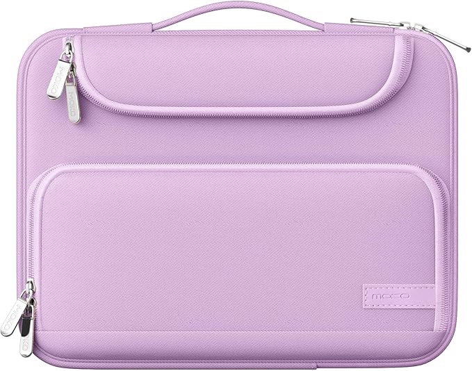 MoKo 9-11 Inch Tablet Sleeve Bag, Fits iPadAir 5/4th 10.9, iPadPro 11 Inch, iPad 9/8th 10.2, iPad 10th 10.9, Tab S8/S9 11",Waterproof Polyester Bag with Double Pockets,Retractable Handle, Purple