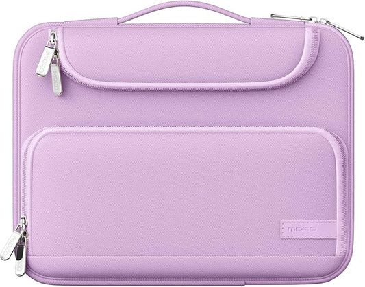MoKo 9-11 Inch Tablet Sleeve Bag, Fits iPadAir 5/4th 10.9, iPadPro 11 Inch, iPad 9/8th 10.2, iPad 10th 10.9, Tab S8/S9 11",Waterproof Polyester Bag with Double Pockets,Retractable Handle, Purple