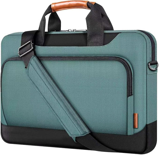 DOMISO 13.5-14 inch Laptop Bag Business Briefcase 14 inch Laptop Carrying Case Shoulderbag for MacBook Pro 14 Inch 2021 Model A2442 with M1 Pro/ M1 Max Chip & Touch ID,Green