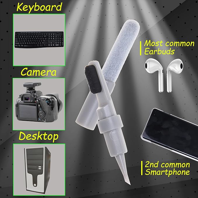 Camkix 6-in-1 Electronics Cleaning Kit - Key Puller, Flocking Sponge Cleaner, Pen Nibs, Cleaning Cloths - Keyboards, Earbuds, Hearing Aids- Cleaner for Smartphones, Laptops, PC Monitors, Cameras - Image 5
