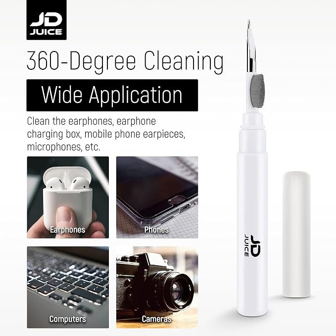 2 Pack - Airpod Cleaning Kit Earbud Cleaning Kit - Phone Cleaning Kit in-Ear Headphones Cleaning Pen Tool, Portable 3-in-1 Laptop Cleaning Kit Electronic Cleaner with a Sponge, Metal Pen Tip - Image 7