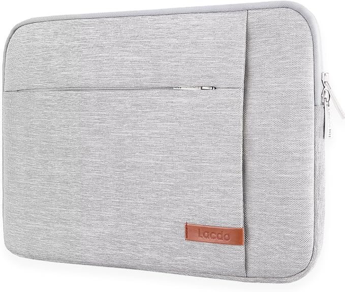 Lacdo Laptop Sleeve Case for 16 inch MacBook Pro M5 Pro/Max A3428 A3429 (2026), M4/M3/M2/M1 A3403 A3186 A2991 A2780 A2485 A2141 | 15 inch Microsoft Surface Laptop 7th Copilot+PC Computer Bag, Gray