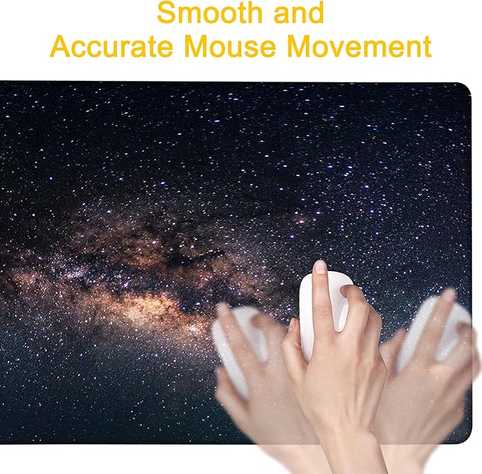 Desk Pad Galaxy Desk Mat for Keyboard and Mouse, Large Mousepad with Stitched Edges for Work Game Office, 31.5 x 11.8 in