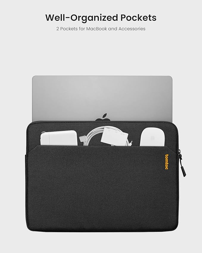tomtoc Slim Laptop Sleeve for 14-inch MacBook Pro M5/M4/M3/M2/M1 Pro/Max 2026-2021, Water-Resistant Protective Case for 13.8 Inch Surface Laptop AI PC, Accessory Bag