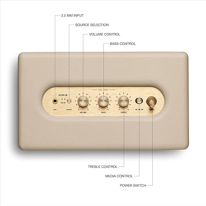 Marshall Acton III Bluetooth Home Speaker - Cream