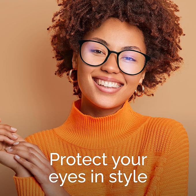 miyya Blue Light Blocking Glasses Women, Fashion Round Transparent Anti Blue Light Glasses with Anti Eyestrain & UV Glare