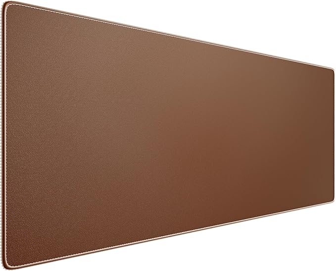 Waterproof Large Gaming Mouse Pad with Durable Stitched Edges, Non-Slip Rubber Base, Grainy Jacquard Mouse Mat Desk Pad for Home Office Gaming, 35.4''x15.7''x0.12'', Matte Brown