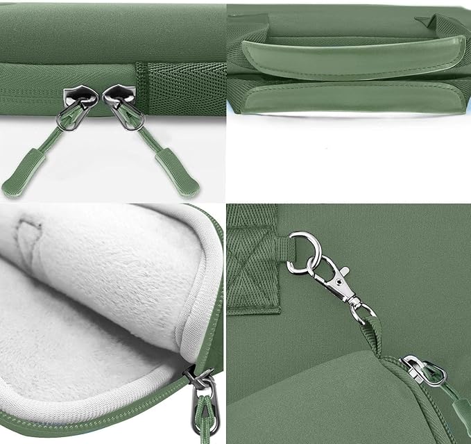 Hseok Laptop Sleeve 13.3-14 inch Case with Small Pouch, Neoprene Computer Bag Compatible with MacBook Neo/Pro 14 M5/M4/M3/M2/M1, Mac Air/Pro 13.3, XPS 14 and Most 13-14 inch Notebooks,Matcha Green