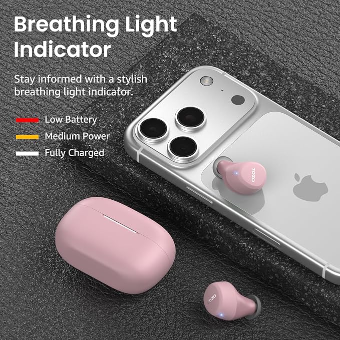TOZO A1 Wireless Earbuds Bluetooth 5.3 Light Weight in Ear IPX5 Waterproof Headphones 2 Mic for AI Calls, Immersive Premium Sound Bass Headset with Charging Case, 32 Presets EQ Customization via App
