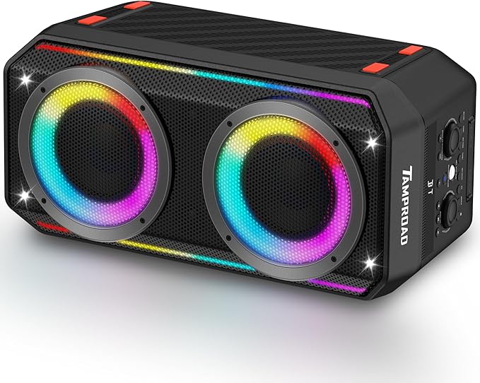 Bluetooth Speaker, 300W Peak Power Wireless Boombox Speakers with Deep Bass, Portable Loud Stereo Sound Large Subwoofer with Led Light Show for Party Outdoor Camping