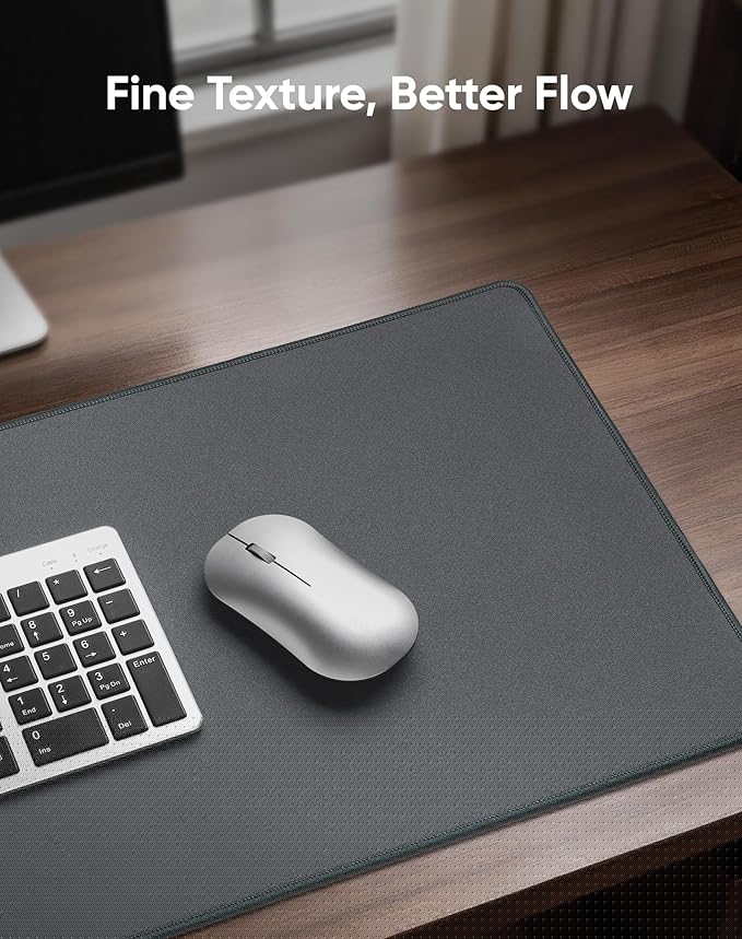 Waterproof Large Gaming Mouse Pad with Durable Stitched Edges, Non-Slip Rubber Base, Grainy Jacquard Mouse Mat Desk Pad for Home Office Gaming, 27.6"x11.8"x0.12", Matte Gray