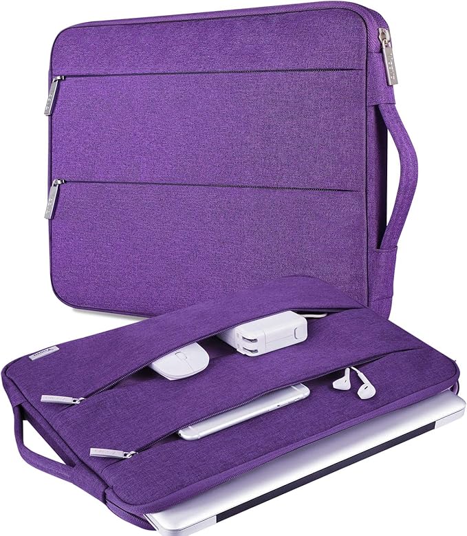Voova Laptop Sleeve Carrying Case 14 15 Inch Compatible with MacBook Air 15 M2/M3/M4 2022-2025, MacBook Pro 15, Hp Chromebook 14, Waterproof Slim Computer Cover Bag,Purple