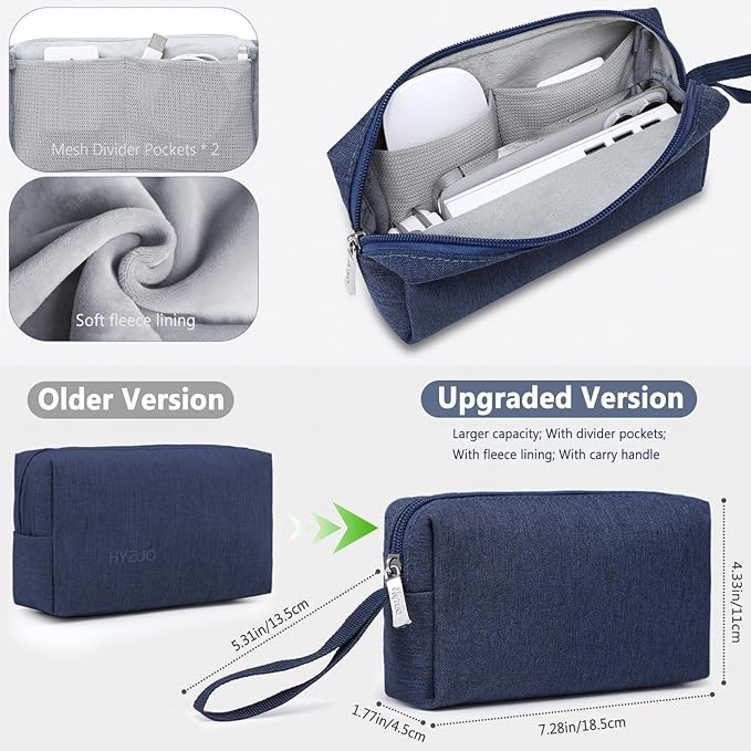 HYZUO 13 Inch Laptop Sleeve Bag Set for MacBook Air 13 M5/M4/M3/M2/M1 A3449 2026-2018, 13" MacBook Neo 2026 A3404, MacBook Pro 13 M2/M1 2026-2016, iPad Pro/Air 13, XPS 13, Surface Pro, Navy Blue