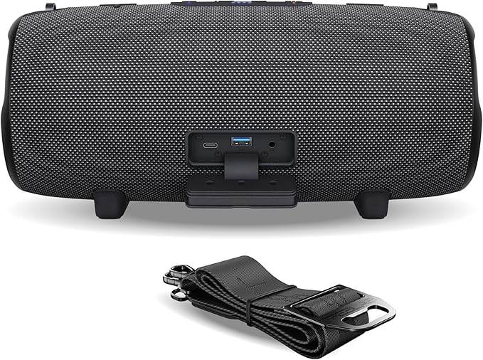 TREBLAB Loud Portable Wireless Bluetooth Speaker, 60W Deep Bass, IPX7 Waterproof Outdoor Speaker, 20H Rechargeable Battery, Built-in Powerbank, TWS Stereo Pairing, Mic, USB-C, Carrying Strap - HD-Max