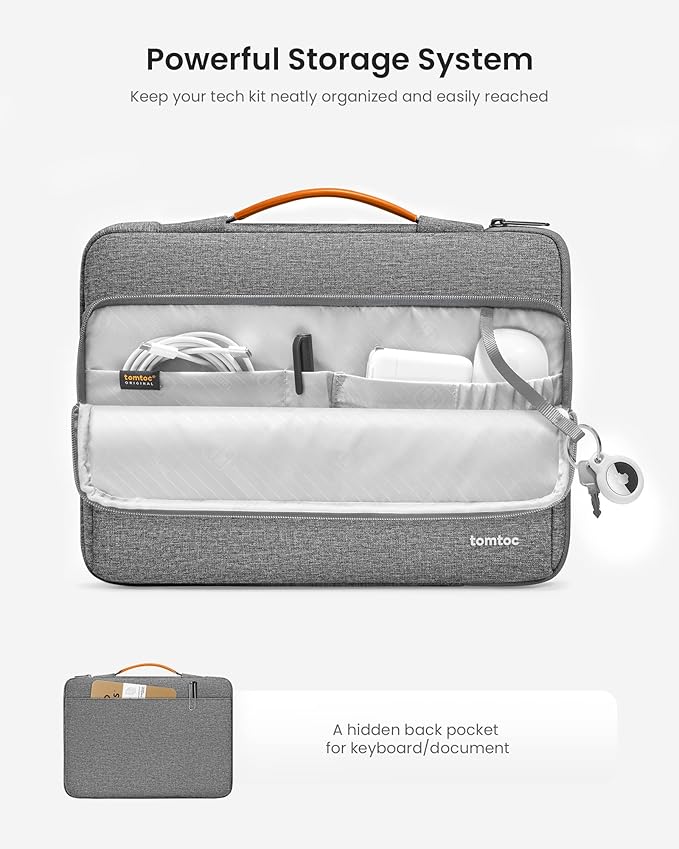 tomtoc 360 Protective Laptop Carrying Case Compatible with 14-inch MacBook Pro M5 Pro/Max (2026) A3426 A3427, M4/M3/M2/M1 Pro/Max, 12.9-13 Inch iPad Pro/Air, Water-Resistant Accessory Sleeve Bag
