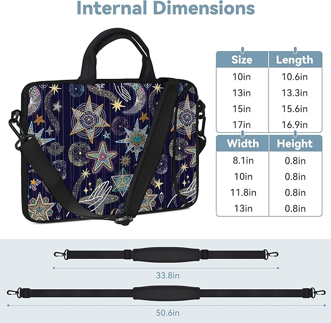 RICHEN 10 inch Messenger Bag Carrying Case with Handle Accessory Pocket Fits 7 to 10-Inch Laptops/Notebook/Kids Tablet (7-10.2 inch, Stars)