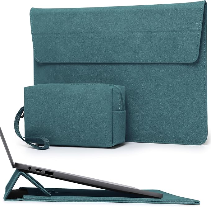 HYZUO 15-16 Inch Laptop Sleeve Case Bag with Adjustable Stand Feature for MacBook Pro 16 M5/M4/M3/M2/M1 Pro/Max A3428 A3429 2026-2019, XPS 15, MacBook Pro 15 2015-2012, HP Envy 15.6, Dark Green