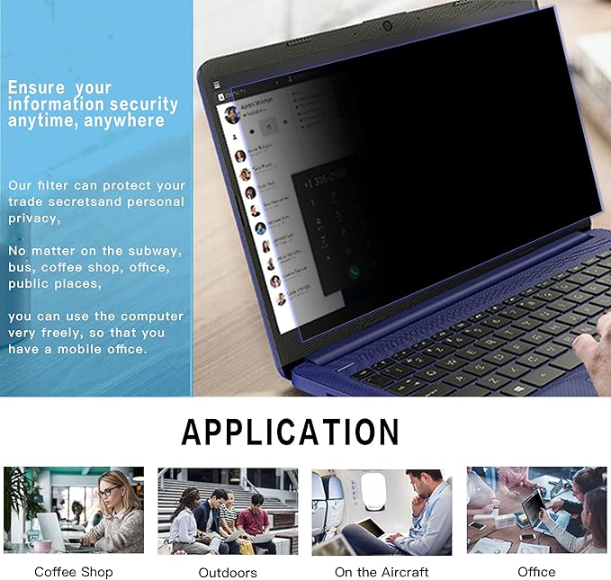 FILMEXT Laptop Privacy Screen 13.3", Privacy Screen Filter for Laptop 13.3" Asus/ 13.3" Acer/13.3 HP/Dell/Toshiba 16:9, Anti-Spy,Anti-Glare,Blocks 99% UV & Blue Light -Matte Privacy Screen Protector