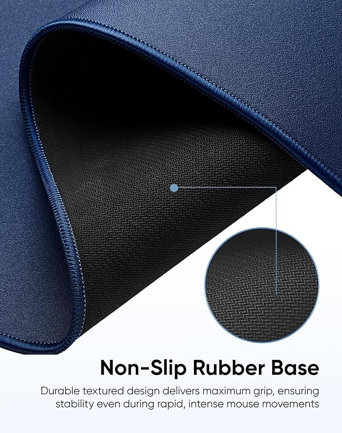 Waterproof Large Gaming Mouse Pad with Durable Stitched Edges, Non-Slip Rubber Base, Grainy Jacquard Mouse Mat Desk Pad for Home Office Gaming, 27.6"x11.8"x0.12", Matte Gray