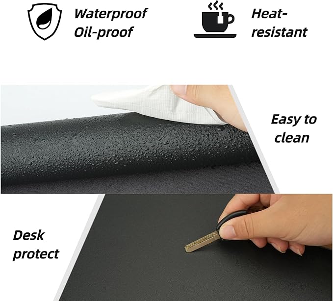 Desk Pad Mat PU Leather Non-Slip Water-Resistant Desk Matt for Desktop