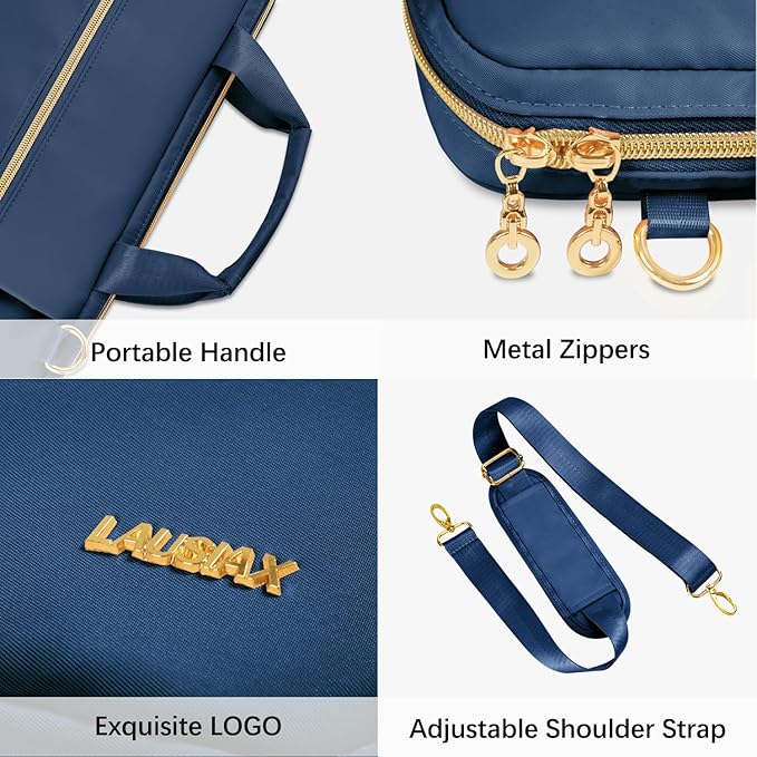 Laptop Case Bag Women Men Computer Sleeve Compatible with MacBook/Dell/HP/Acer/ASUS/LG, Waterproof Shoulder Carrying Briefcase, Blue, 17-17.3 Inch