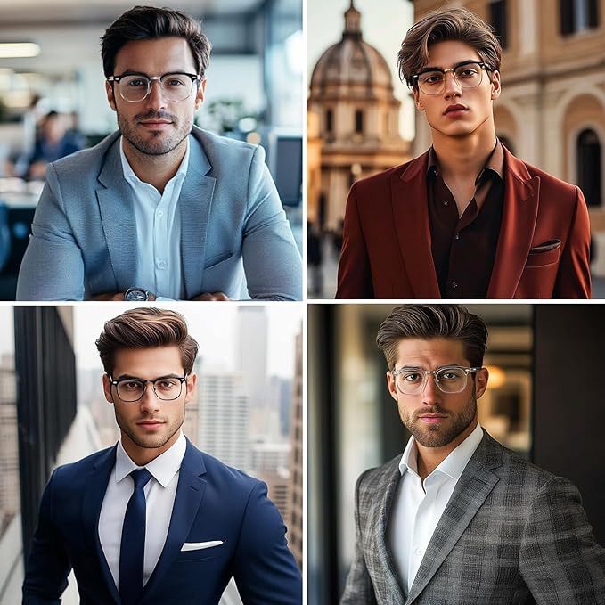 Blue Light Glasses Men and Woman, 99% Blue Light Blocking Glasses for Computer Gaming TV Phone Screen Half Frame