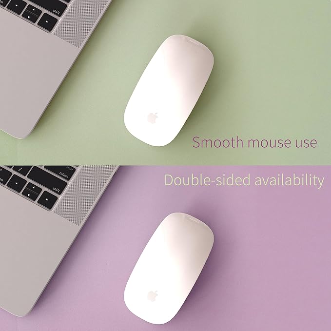 RENMTURE Double-Sided Two-Tone Faux Leather Desk mat Desktop Organization and Accessories Home and Office Large Mouse pad Game and Work (Matcha Green/Lavender Purple, 32"x16")