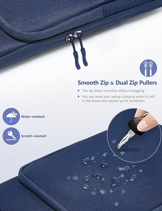 HYZUO 17-17.3 Inch Laptop Bag Case Sleeve for 17" 17.3" HP/Dell/Lenovo/ASUS/Acer/LG/MSI Gaming Laptop/Razer Blade 17/18, Notebook Carrying Briefcase for Men Women, Navy Blue