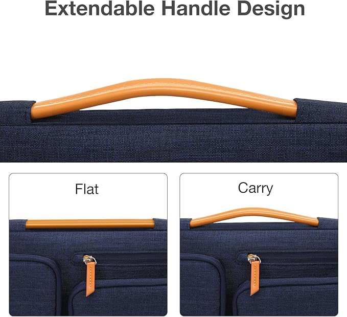 MOSISO 9-11 inch Tablet Sleeve Case for iPad A16 2025, iPad Air 11 inch M3 M2, iPad Pro 11 M4, iPad 10/9/8/7th, Galaxy Tab A9+/S9/S8/Plus 11, Side Open Carrying Bag with 4 Zipper Pockets, Navy Blue