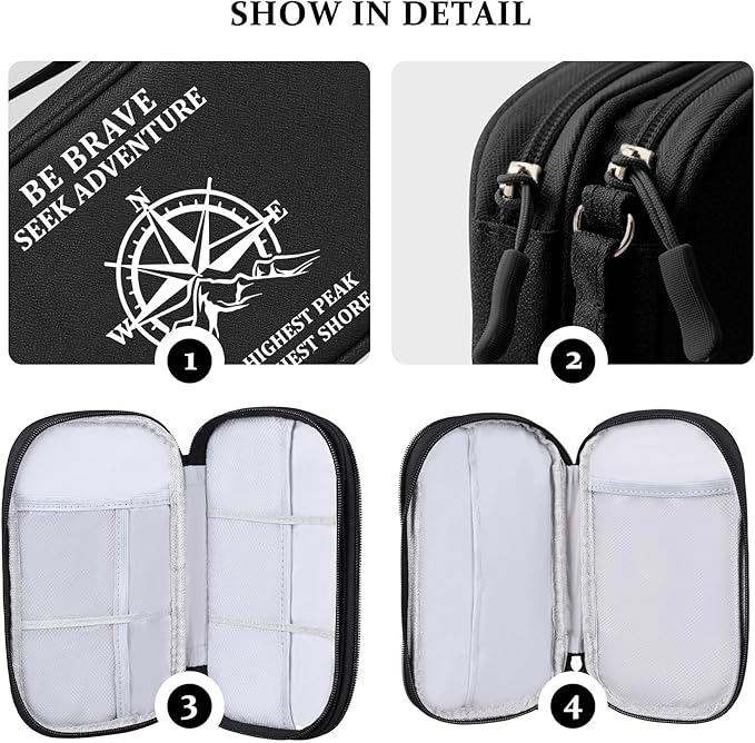 COSHAYSOO Personalized Travel Gifts for Men Teen Boy Travelers Who Have Everything Traveling a Lot, Electronics Cord Cable Organizer Bag Trip Vacation Cruise Airplane Gadgets Essentials, Compass