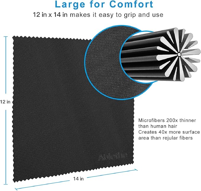 10 Pack Microfiber Cleaning Cloth for Glasses Large, Eye Glass Clean Cloths for Cleaning Lenses, Glasses, Screens, Cameras, Cell Phone, Eyeglasses, LCD TV Screens, Tablets ?€? - Image 5