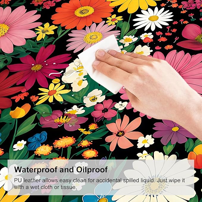 Mouse Pad, Large Anti-Slip with Stitched Edges Desk Mat Desktop Laptop Computer Desk Keyboard Mat,Table Protector Blotter Mat (Flower, 31.5" x 11.8")