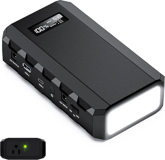 SinKeu Laptop Power Bank with AC Outlet, 65W Portable Laptop Charger with QC3.0 USB*1/USB-C *1, 86.58Wh/23400mAh Portable Power Bank Fast Charging for Camping Travel Home Power Backup