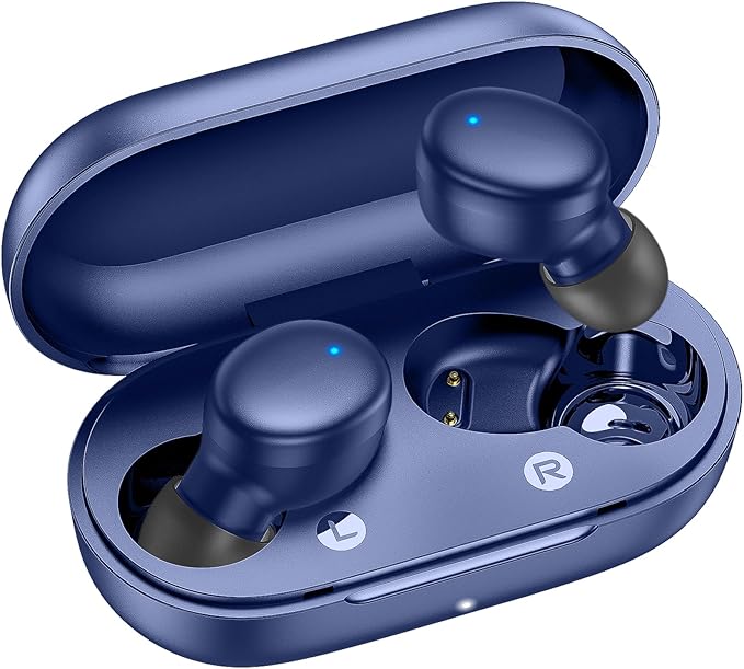 kurdene Wireless Earbuds Bluetooth 5.3 in Ear Buds Light Weight Headphones,Deep Bass Sound,Built in Mics Headset,Clear Calls Earphones for Sports Workout Blue