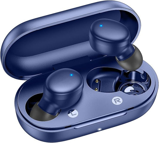 kurdene Wireless Earbuds Bluetooth 5.3 in Ear Buds Light Weight Headphones,Deep Bass Sound,Built in Mics Headset,Clear Calls Earphones for Sports Workout Blue