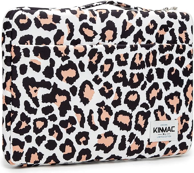 Kinmac 360° Protective Laptop Sleeve Case Bag Cover with Handle for MacBook Pro 16 inch,16 inch HP,Lenovo,Dell,ASUS,Acer Ultrabook and Business Laptop (Leopard-Pink)