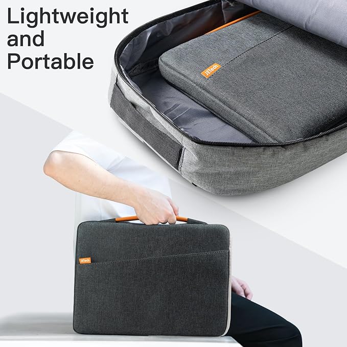 JETech Laptop Sleeve for MacBook Neo (A18 Pro), 14-Inch MacBook Pro (M1-M5, 2020-2026), Waterproof Bag Case with Portable Handle and Pocket, Compatible with 14 Inch Notebook (Dark Grey)