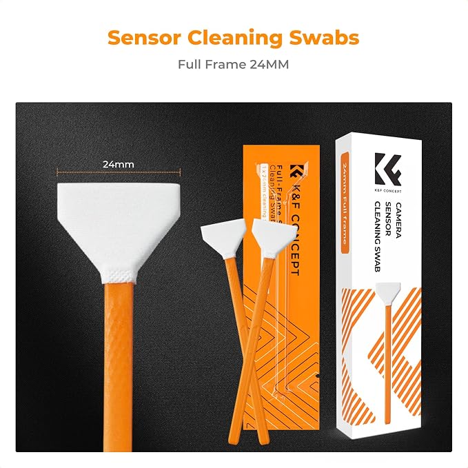K&F CONCEPT 6 Pack Full-Frame Sensors Cleaning Swabs, DSLR SLR Digital Camera Dry CCD CMOS Clean Swabs Compatible with Nikon Sony Canon DSLR Camera Sensor, 24mm x 20mm - Image 2