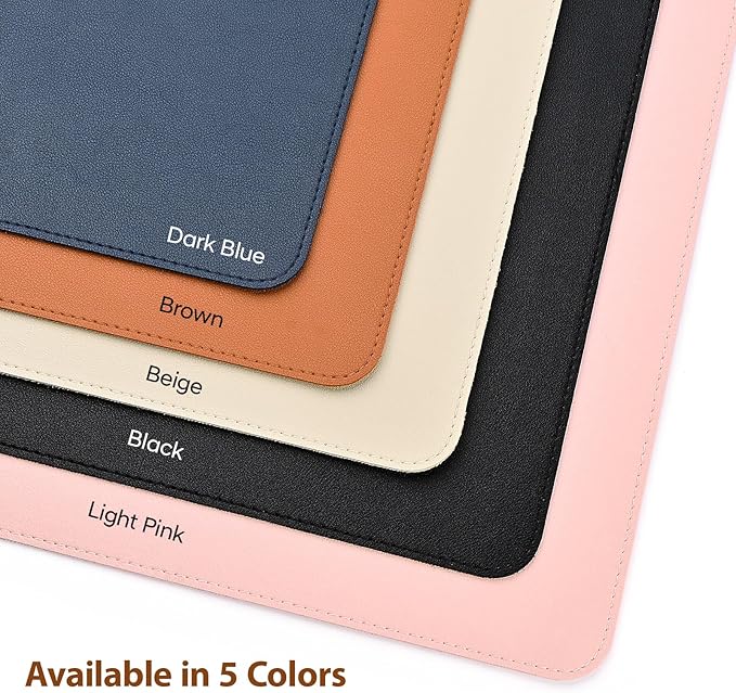 Leather Desk Pad Protector, Office Desk Mat, Large Mouse Pad, Non-Slip PU Leather Desk Blotter, Waterproof Computer Desk Writing Pad for Office and Home (Brown, 31.5" x 15.7")