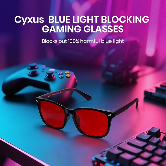 Cyxus Blue Light Glasses Men Women Reduce Eye Strain UV Blocking for Office Work Computer Screen 8082
