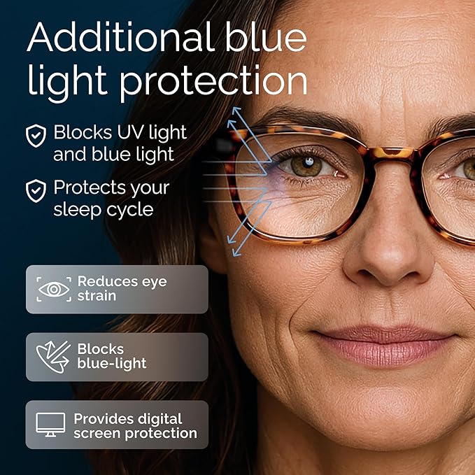 CCVOO 2.5 Reading Glasses for Women, Eye Glasses, Blue Light Readers, Cheaters