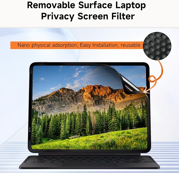 Mamol Upgrade Privacy Screen Protector for Apple iPad Pro 11 inch 5th M4 2024/6th M5 2025, Fully Removable Anti Spy Glare Blue Light Filter, High Sensitive/Bubble Free/Detachable
