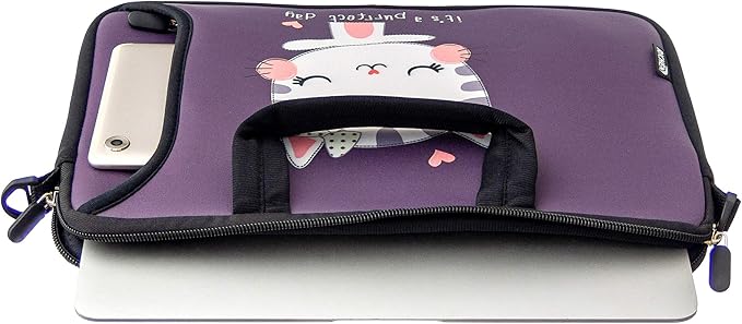 RICHEN 11 11.6 12 12.5 13 inches Case Laptop/Chromebook/Notebook PC Tablet Travel Case Neoprene Handle Sleeve with Shoulder (11-13.3 inch, Cute Cat)