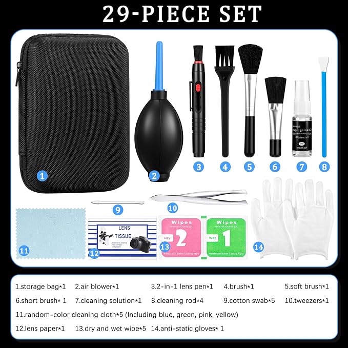 Camera Cleaning Kit for DSLR & Mirrorless Cameras - Camera Accessories Lens, Sensor & Camera Lens Cleaning Kit, Perfect Photographer Gifts, Canon, Sony A7III Accessories Sensor Cleaning kit - Image 2