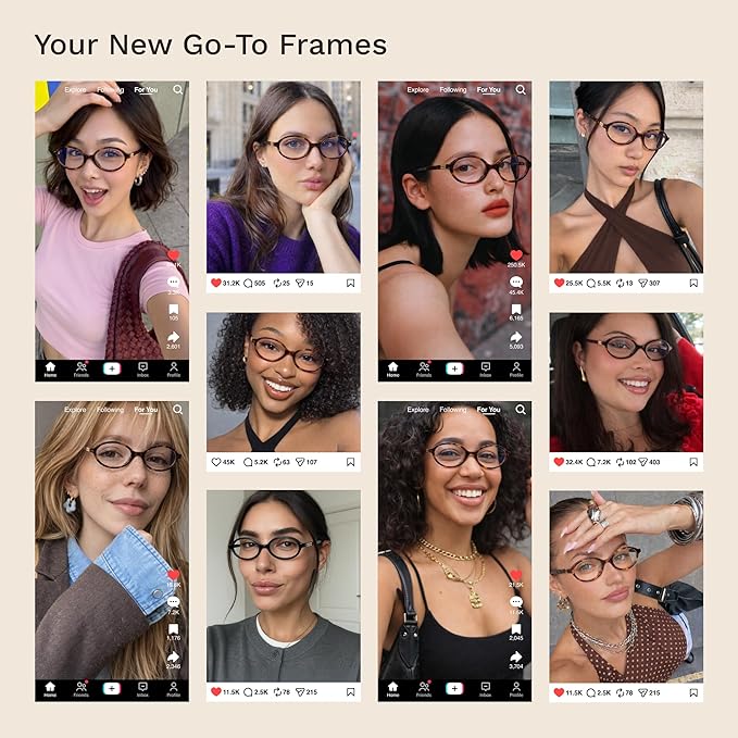 livho Blue Light Glasses for Women – Y2K Aesthetic Frame with Blush Pink Case, 90s Vibe for Screen Time Blue Light Blocking