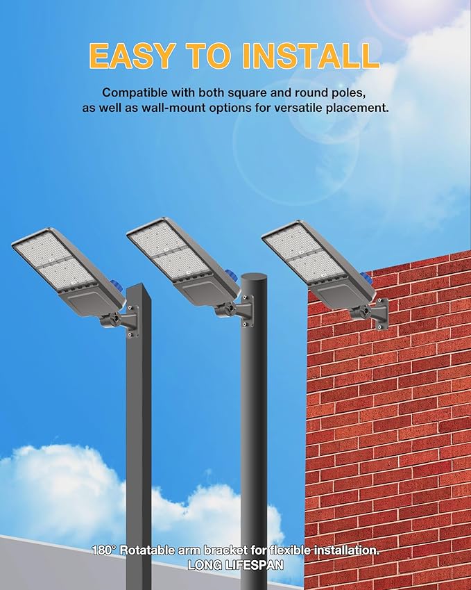 400W LED Parking Lot Lights 2 Pack, 56000LM 5000K Daylight, IP65 Waterproof, 0-10V Dimmable, UL & ETL Certified, Commercial Outdoor Lighting for Parking Lots, Stadiums, and Streets