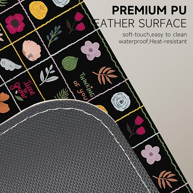 AUPET Leather Desk Pad Blotter Mat, Large Mouse Pad, Non-Slip Waterproof Desk Writing Pad Protector, Desk Decor for Office，Home，Gaming (Freeze-Frame Seasons, 35.4X15.7 inch)