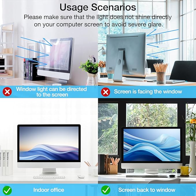 MOSISO 25-27 inch Computer Blue Light Blocking Screen Protector Anti-UV Eye Protection Filter Film Panel for Diagonal 25,25.5,26.5,27 inch 16:9 Widescreen Desktop PC LED Monitor(25x16.34 inch/LxW)