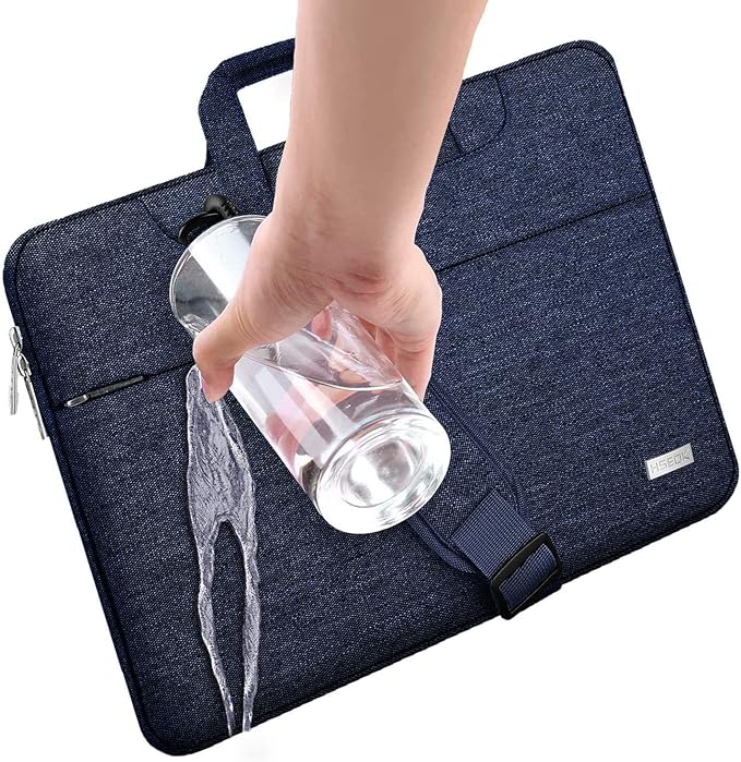 Hseok 17.3 Inch Laptop Shoulder Bag, Water-Resistant & Shockproof Protective Computer Case Compatible with 17.3 inch Dell Asus HP Lenovo Acer MSI Notebooks,Dark Blue