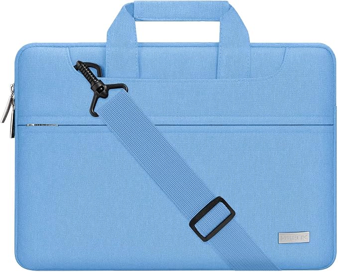 Hseok 17.3 Inch Laptop Shoulder Bag, Water-Resistant & Shockproof Protective Computer Case Compatible with 17.3 inch Dell Asus HP Lenovo Acer MSI Notebooks,Light Blue